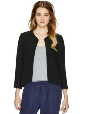 Aritzia Wilfred Collarless Exquis Blazer Crepette Black Size 0